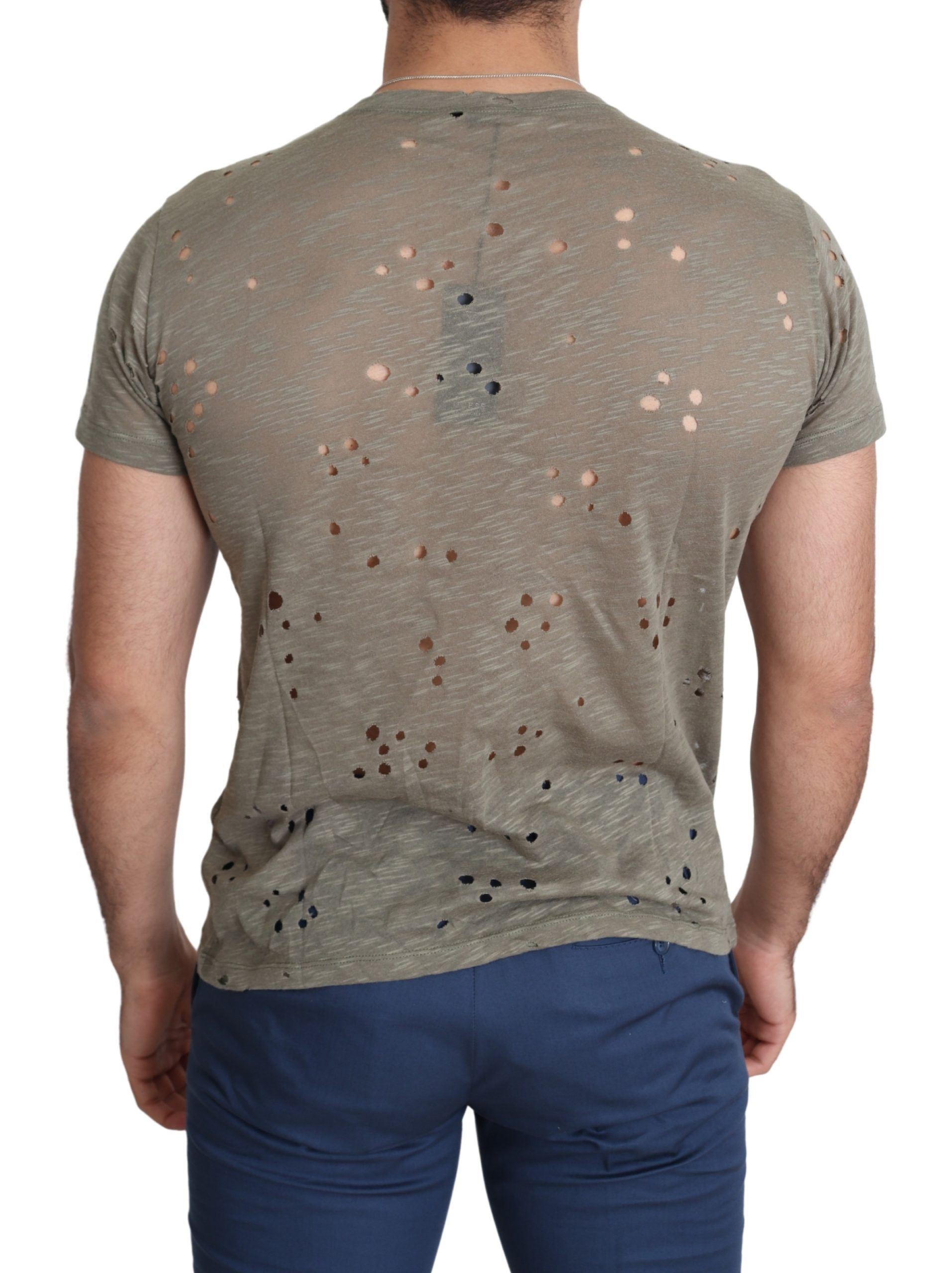 Brown Cotton Stretch Logo Print Men T-shirt designed by Guess - Image 3