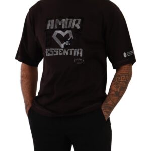 Bordeaux Cotton L´Amore Print Crewneck T-Shirt designed by Dolce&Gabbana