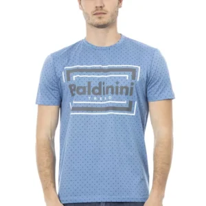 Light Blue Cotton Men T-Shirt designed by Baldinini Trend