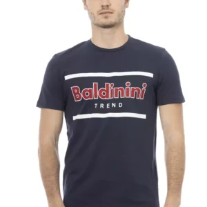 Blue Cotton Men T-Shirt designed by Baldinini Trend