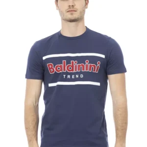 Blue Cotton Men T-Shirt designed by Baldinini Trend