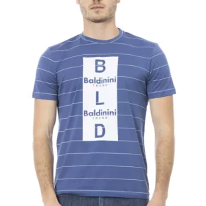 Blue Cotton Men T-Shirt designed by Baldinini Trend