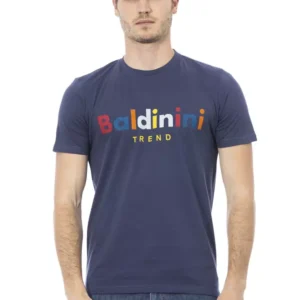 Blue Cotton Men T-Shirt designed by Baldinini Trend