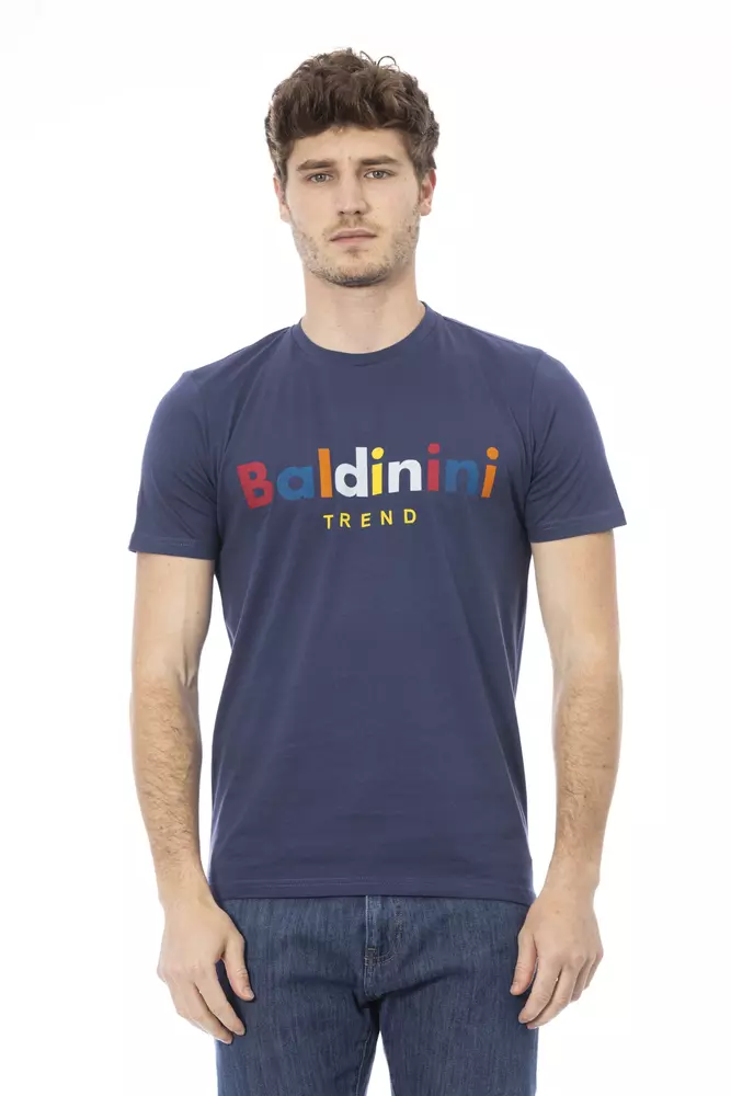 Blue Cotton Men T-Shirt designed by Baldinini Trend