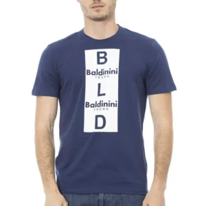 Blue Cotton Men T-Shirt designed by Baldinini Trend