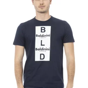 Blue Cotton Men T-Shirt designed by Baldinini Trend