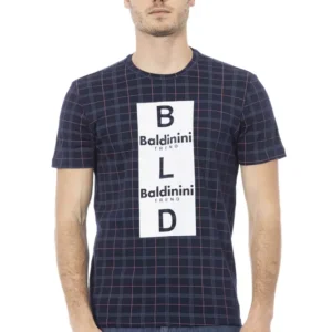 Blue Cotton Men T-Shirt designed by Baldinini Trend