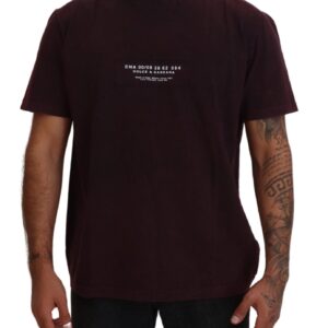 Bordeaux Crew Neck T-Shirt designed by Dolce&Gabbana