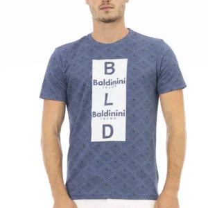 Blue Cotton Men T-Shirt designed by Baldinini Trend