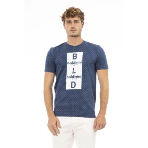 Blue Cotton Men T-Shirt designed by Baldinini Trend