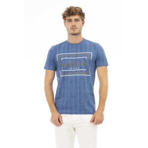 Blue Cotton Men T-Shirt designed by Baldinini Trend