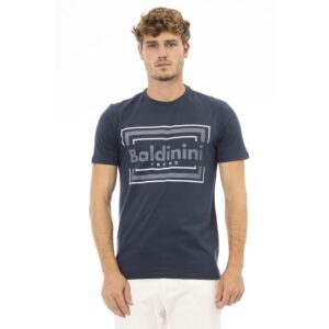 Blue Cotton Men T-Shirt designed by Baldinini Trend