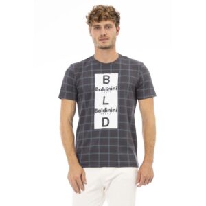 Gray Cotton Men T-Shirt designed by Baldinini Trend