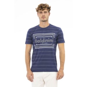 Blue Cotton Men T-Shirt designed by Baldinini Trend