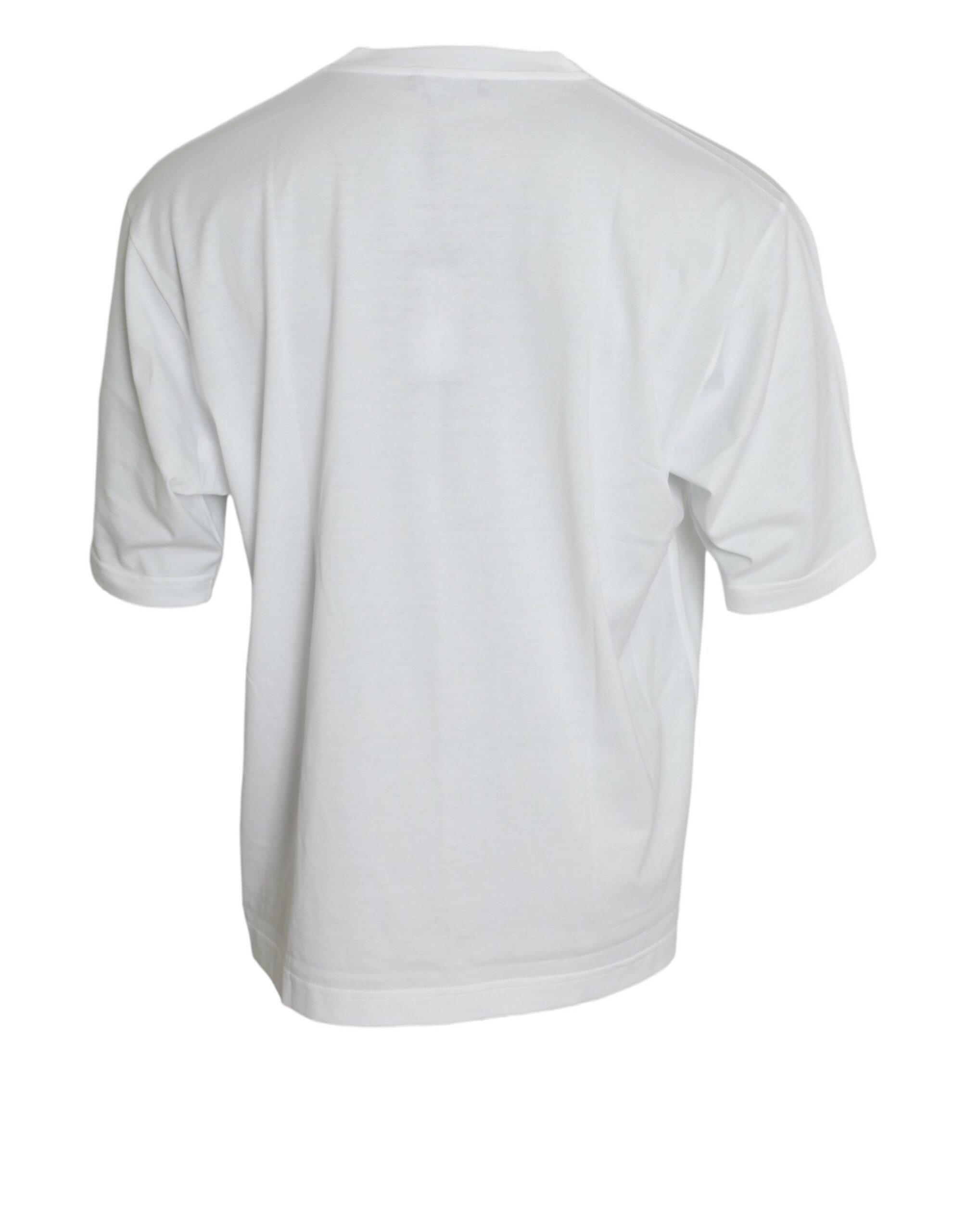 White Cotton Short Sleeves Crewneck T-shirt - Image 2