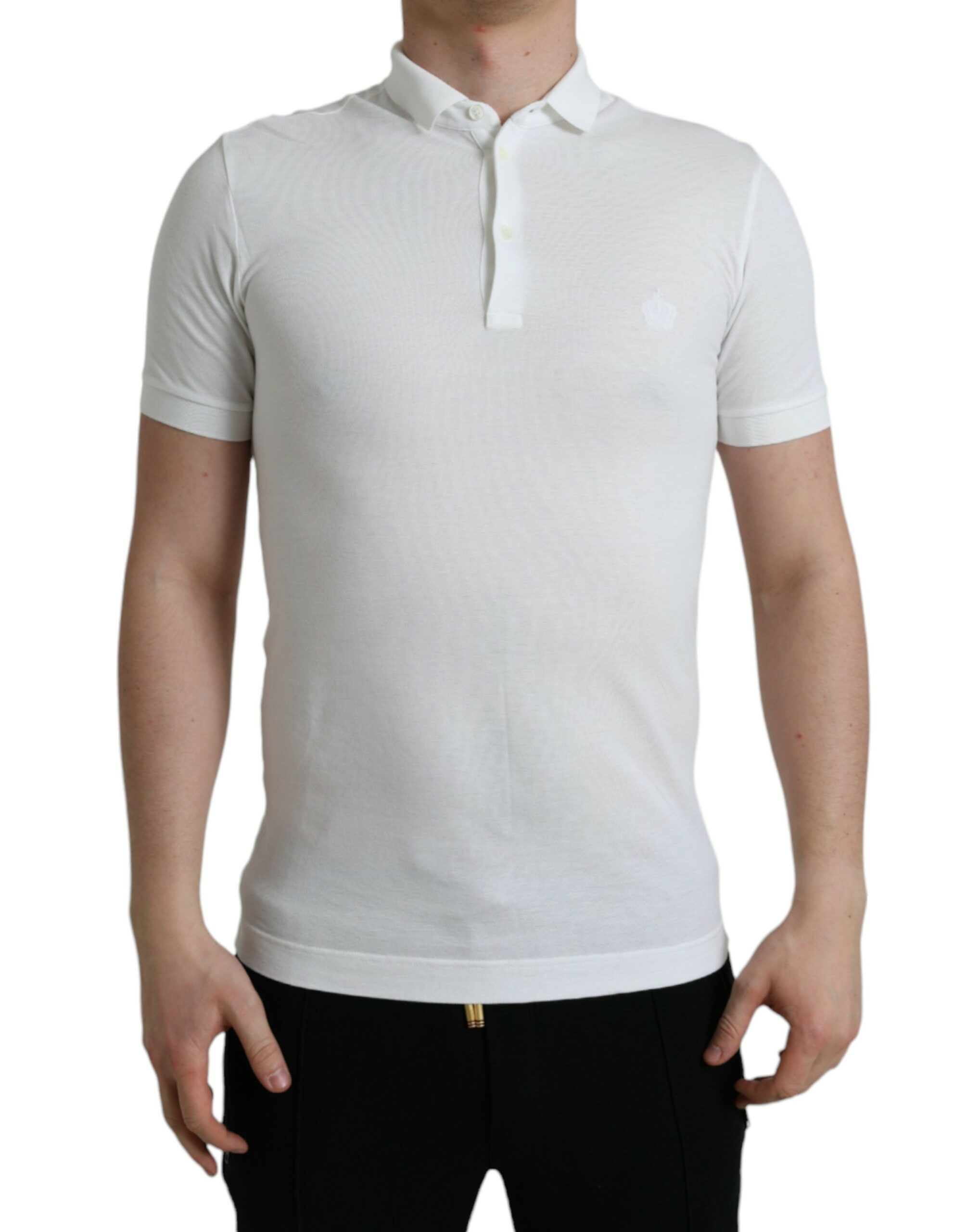White Collared Polo Crown T-Shirt designed by Dolce&Gabbana
