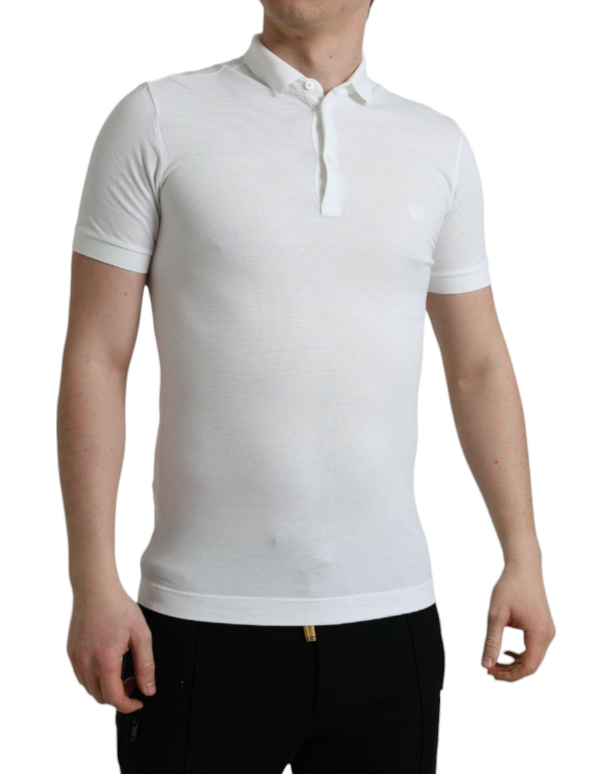 White Collared Polo Crown T-Shirt designed by Dolce&Gabbana - Image 2