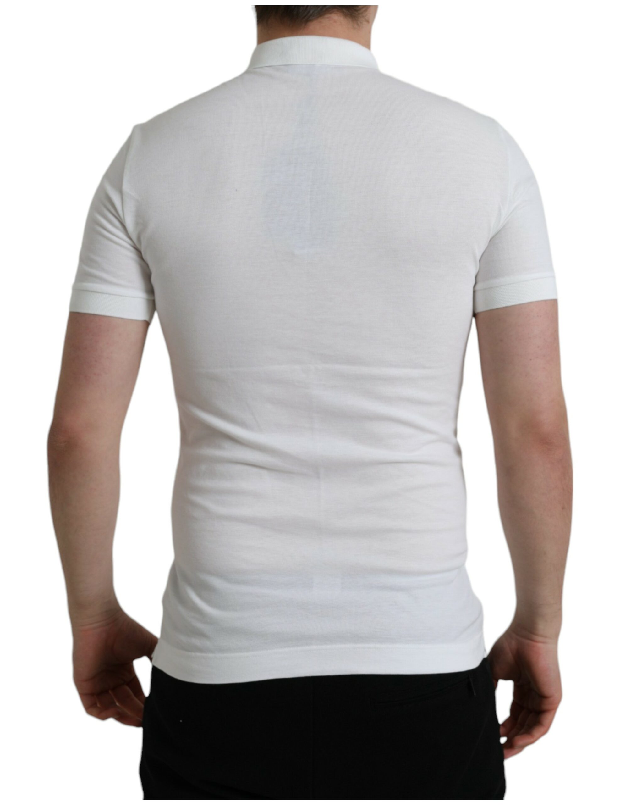 White Collared Polo Crown T-Shirt designed by Dolce&Gabbana - Image 3