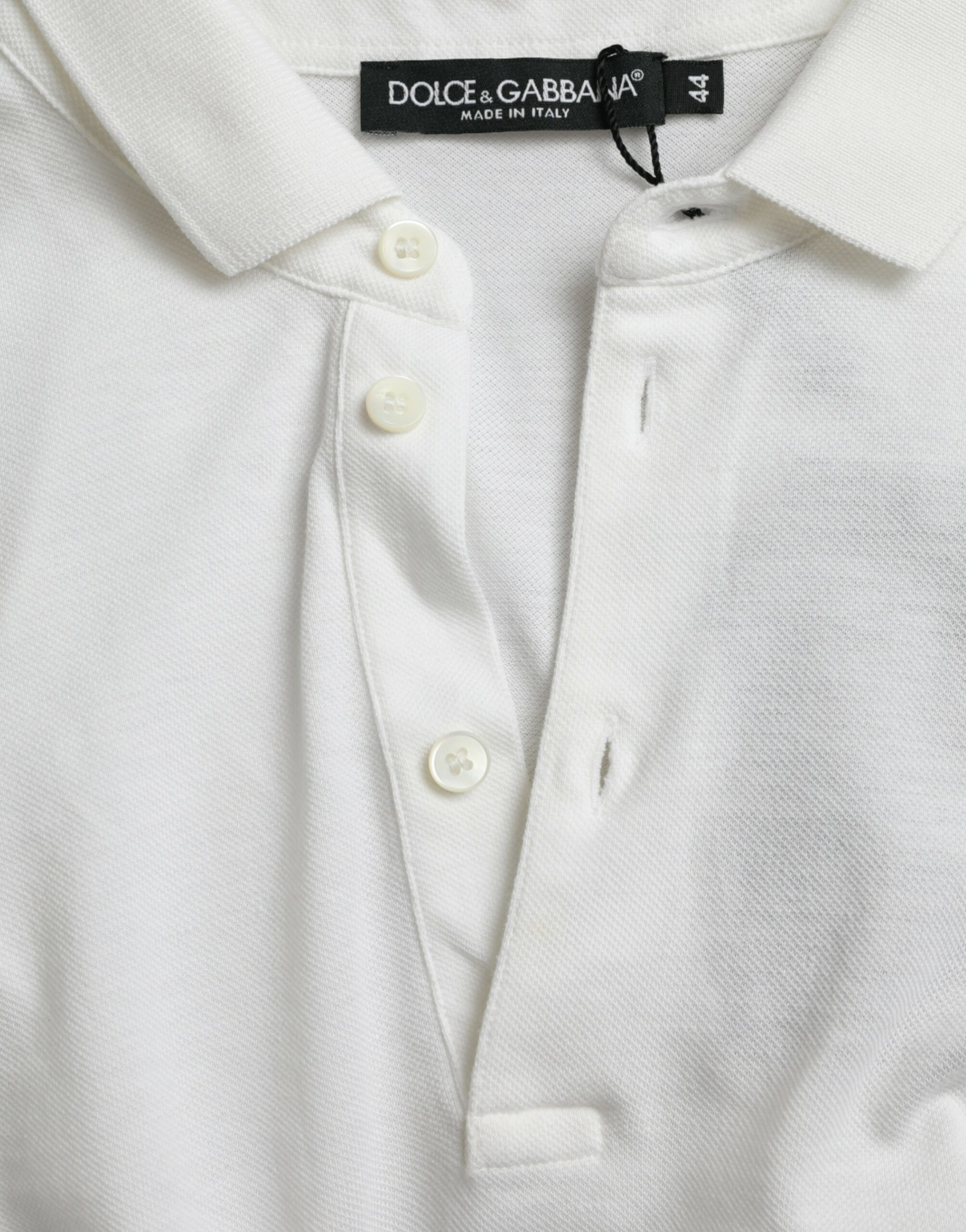 White Collared Polo Crown T-Shirt designed by Dolce&Gabbana - Image 6