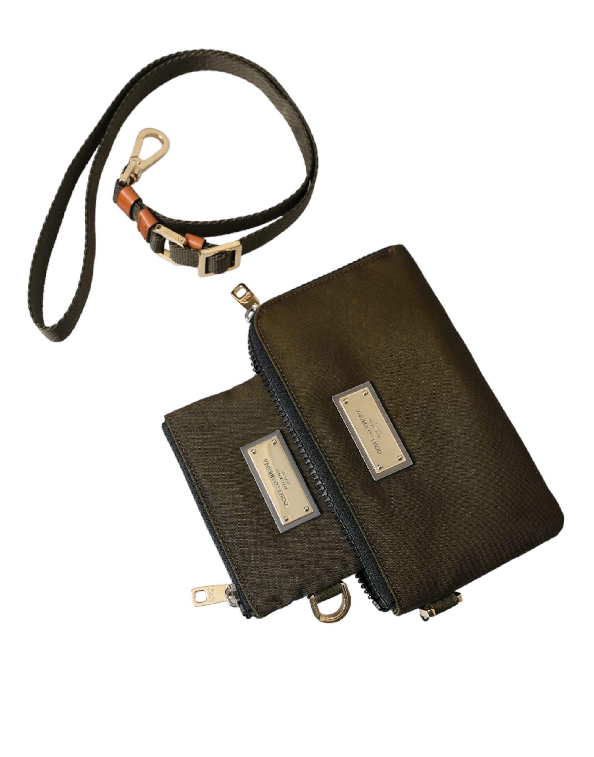 Dark Green Multifunctional Kit 2 Pcs Set Bags by Dolce&Gabbana - Image 6
