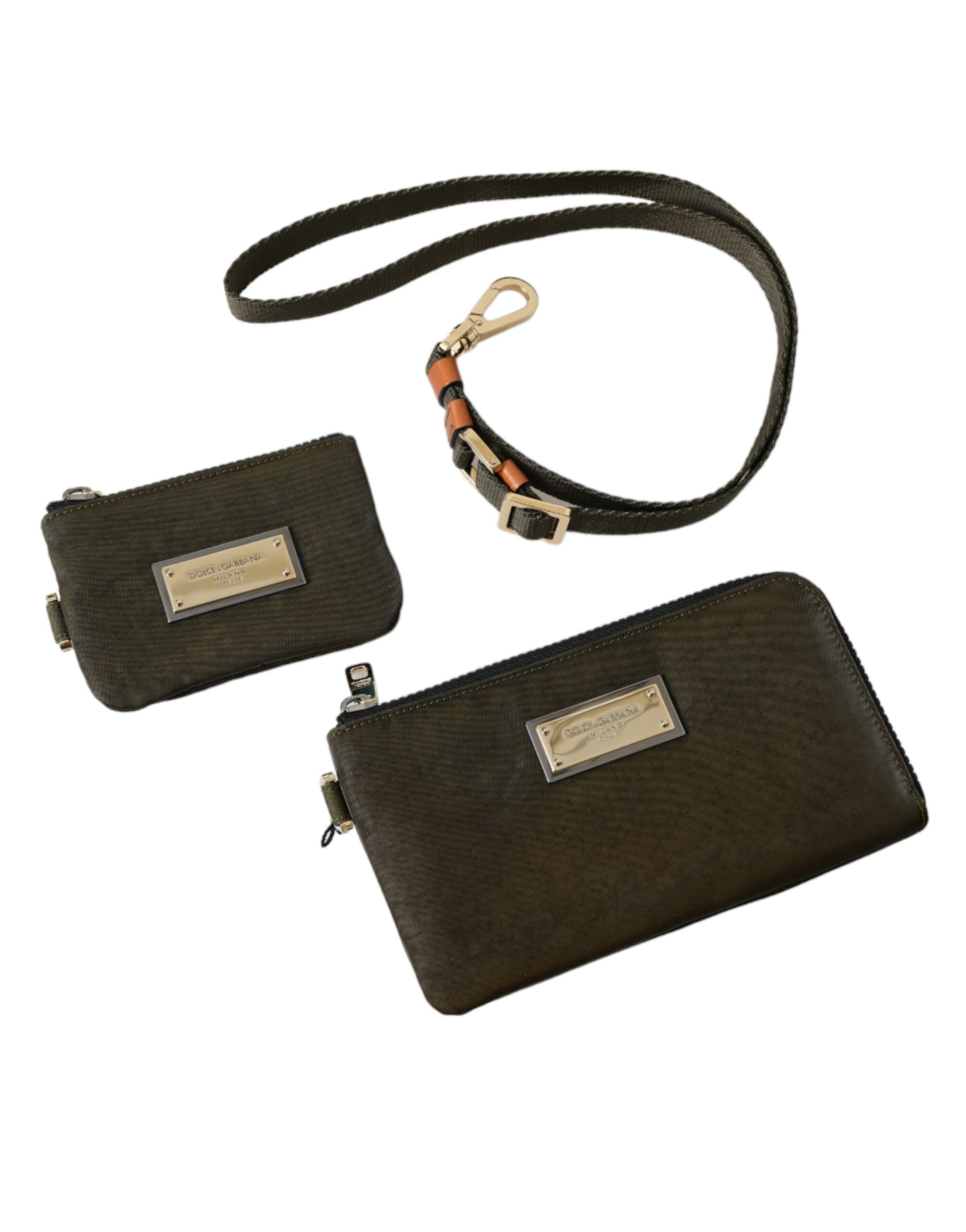 Dark Green Multifunctional Kit 2 Pcs Set Bags by Dolce&Gabbana
