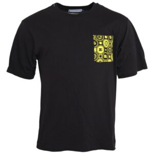 Black Printed Pocket Cotton Crewneck T-shirt designed by Dolce&Gabbana