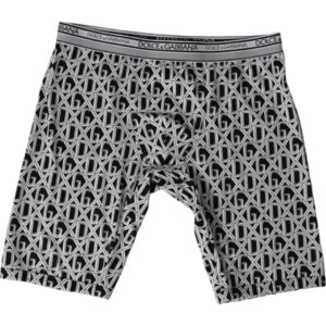 Black White Logo Cotton Stretch Cycling Underwear Men designed by Dolce&Gabbana