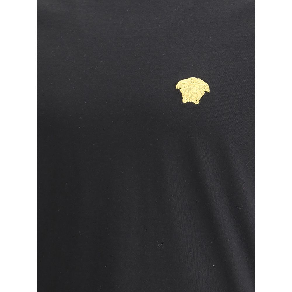 Stylish Black Soft Cotton T-Shirt designed by Versace - Image 3