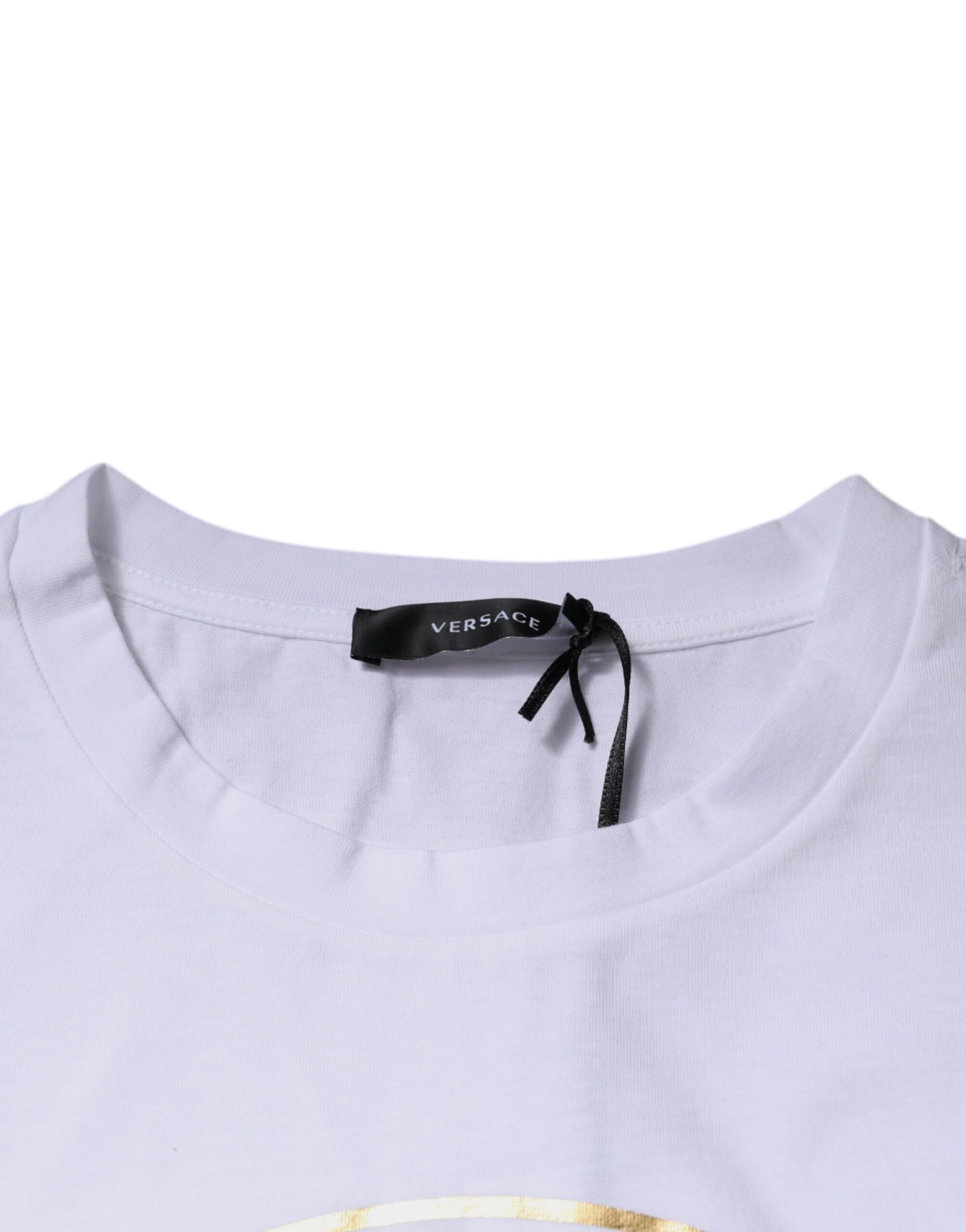 White Medusa Print Cotton Crew Neck T-shirt designed by Versace - Image 6