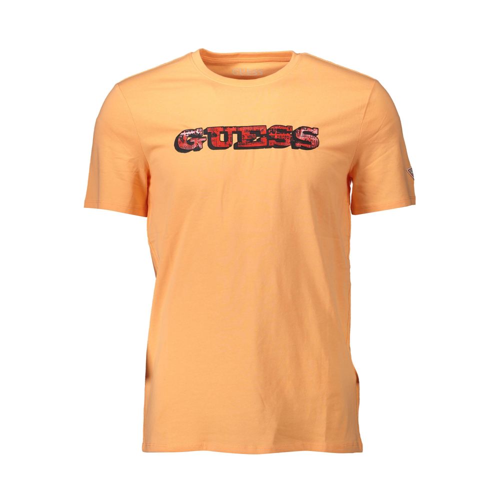 Orange Cotton Men T-Shirt designed by Guess