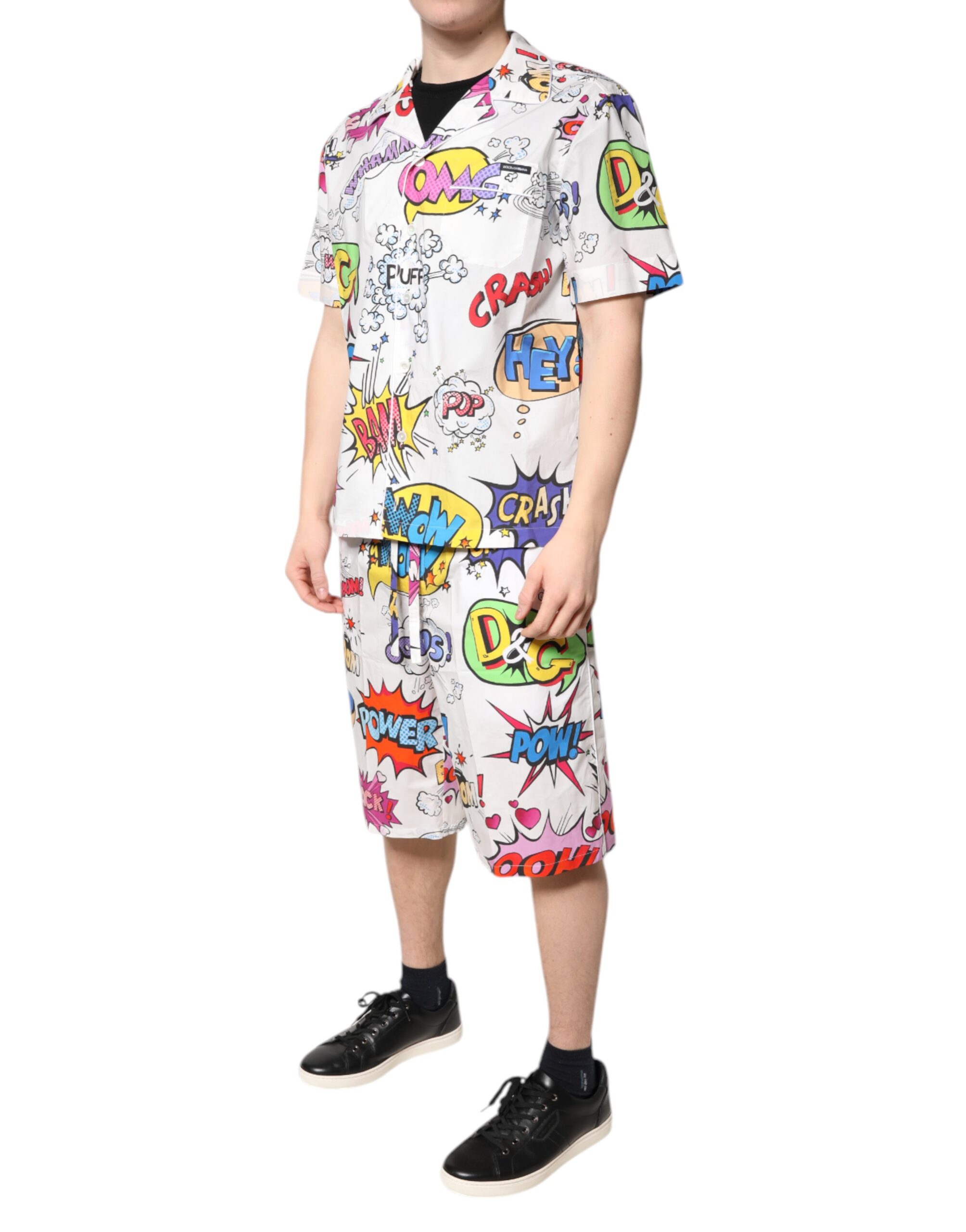 White Cartoon Print Pajama Set Nightwear by Dolce&Gabbana - Image 3