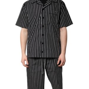 Black White Stripes Cotton Pajama Set designed by Dolce&Gabbana