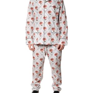 Multicolor Floral Print Cotton Pajama Set Sleepwear designed by Dolce&Gabbana