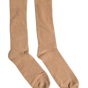 Brown Solid Cotton Mid Calf Men Socks designed by Dolce & Gabbana