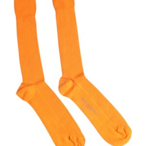 Orange Cotton Logo Over The Calf Socks designed by Dolce & Gabbana
