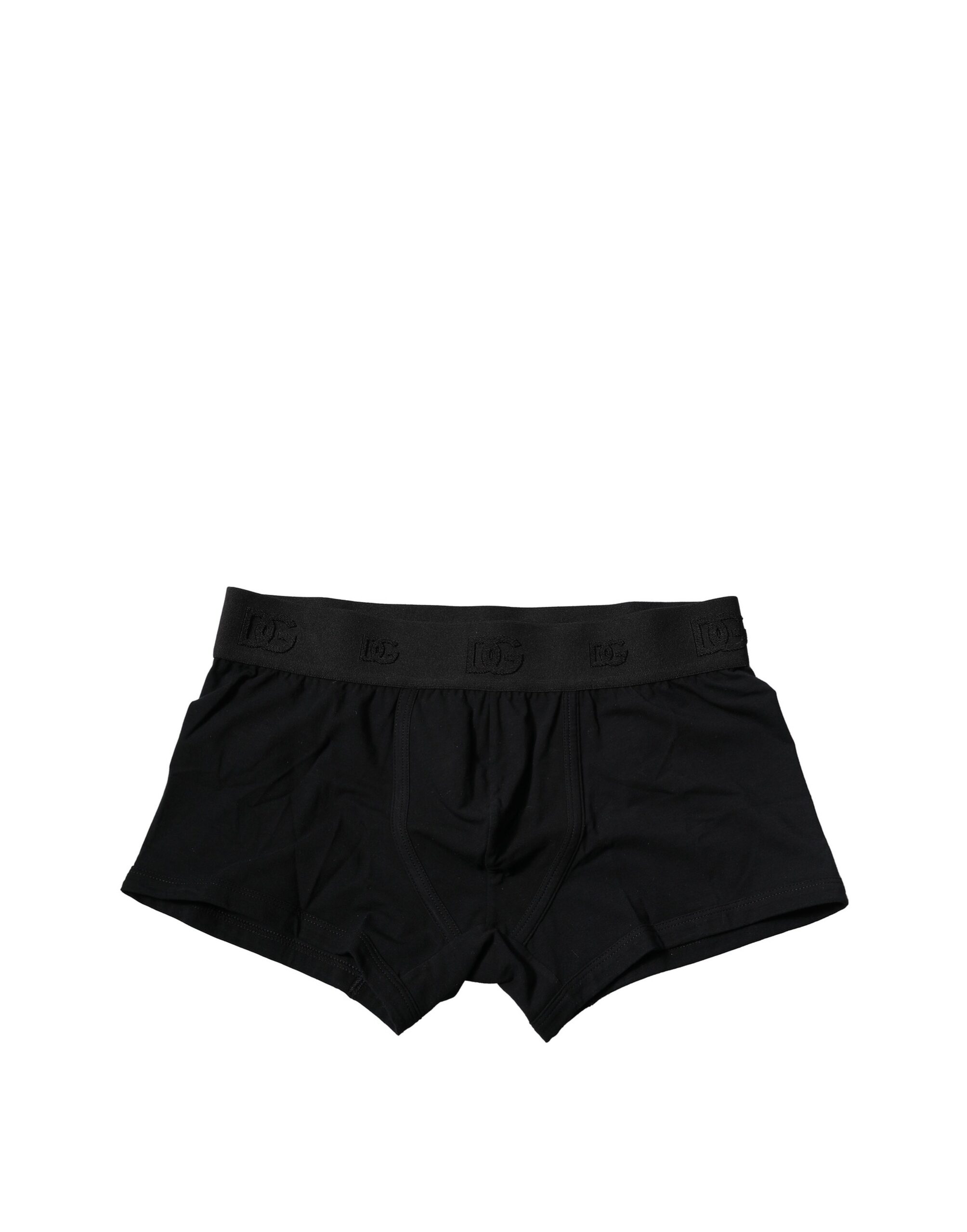 Black Cotton Stretch Regular Boxer Underwear by Dolce&Gabbana
