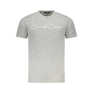 Gray Cotton Men T-Shirt designed by Cavalli Class