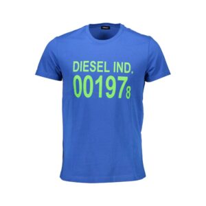 Blue Cotton Men T-Shirt designed by Diesel