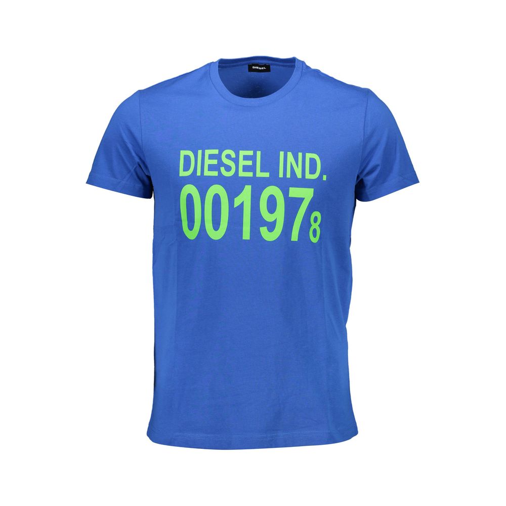Blue Cotton Men T-Shirt designed by Diesel