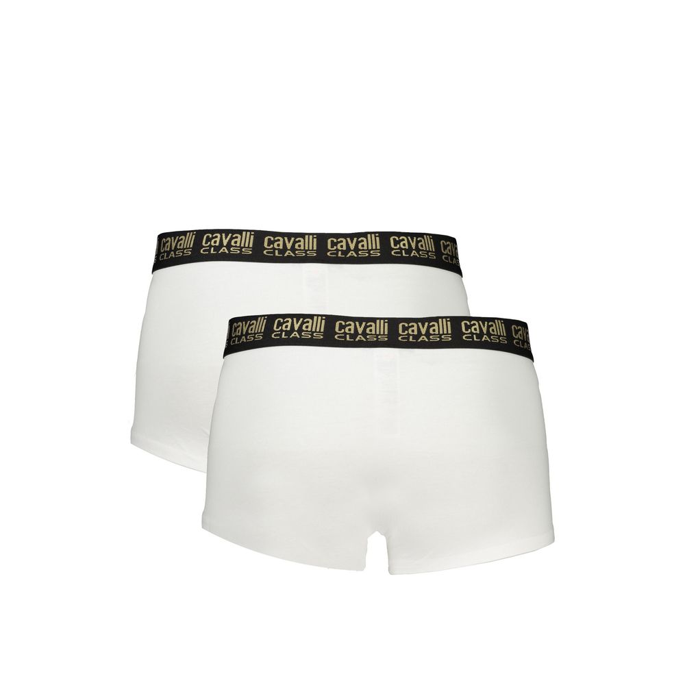 White Cotton Men Boxer Pair designed by Cavalli Class - Image 2