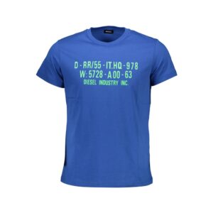 Blue Cotton Men T-Shirt designed by Diesel