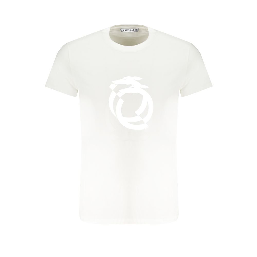 Bianco Cotton Men T-Shirt designed by Trussardi