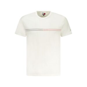 White Cotton Men T-Shirt designed by Tommy Hilfiger