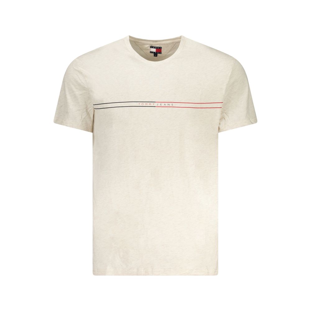 Beige Cotton Men T-Shirt designed by Tommy Hilfiger