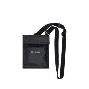 Black Calf Leather Bos Taurus Shoulder Bag designed by Balenciaga