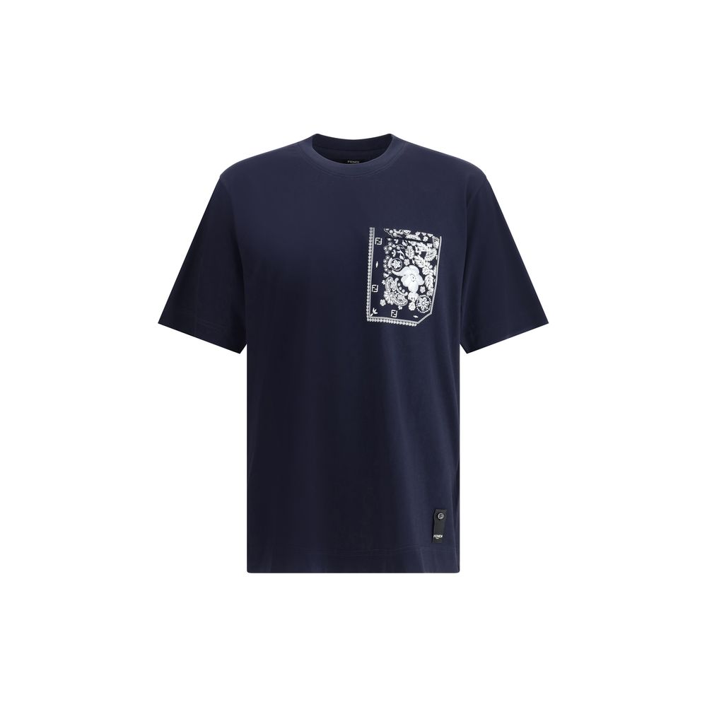 Stylish Blue Soft Cotton T-Shirt designed by Fendi