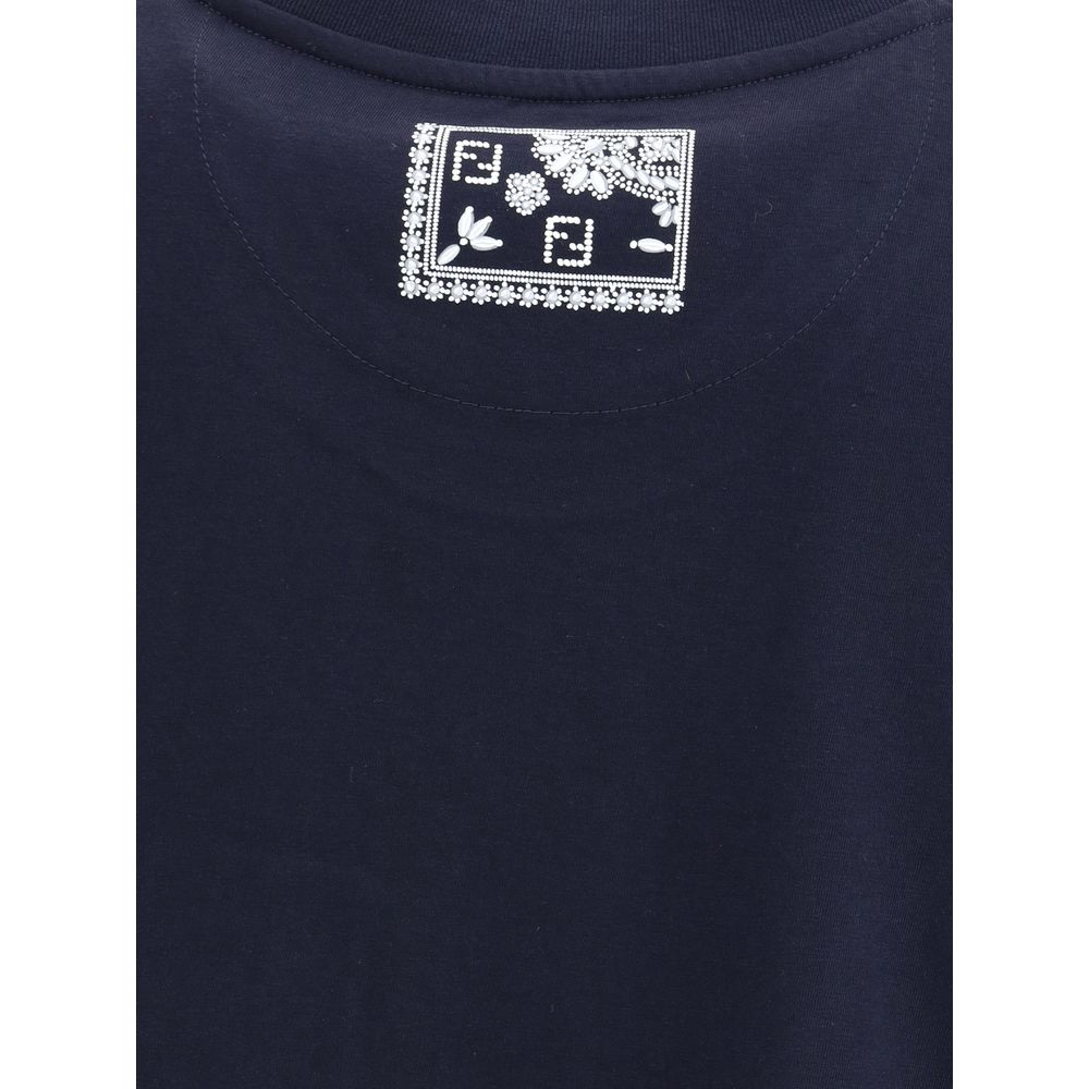 Stylish Blue Soft Cotton T-Shirt designed by Fendi - Image 4