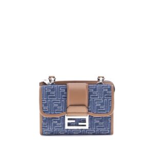 Stylish Blue Cotton Shoulder Bag designed by Fendi