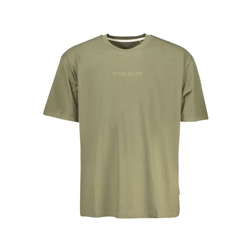 Green Cotton Men T-Shirt designed by Guess