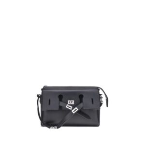 Black Calf Leather Bos Taurus Shoulder Bag designed by Balenciaga